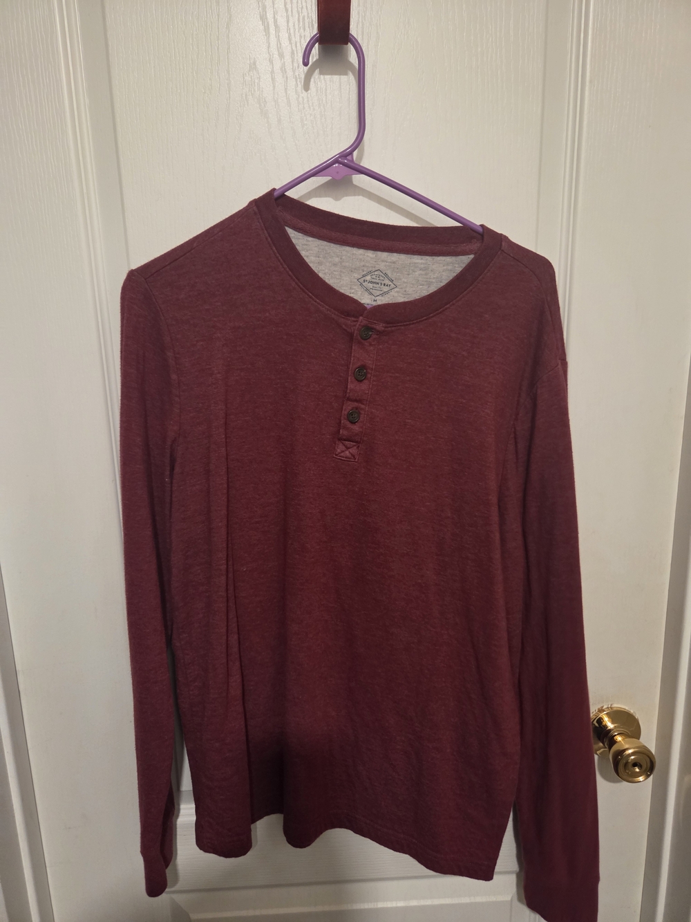 St. John's Bay Maroon Long-Sleeve Henley